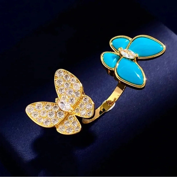 Butterfly Sterling Silver Turquoise Bracelet - Picture 6 of 16